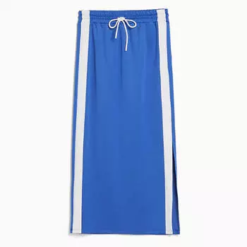 Юбка-миди Bershka Retro Striped, cиний