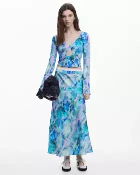 Юбка миди Collina Strada Desigual, синий