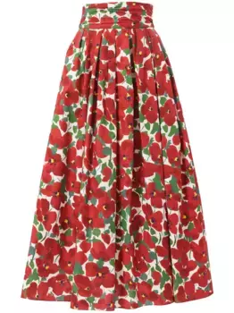 Юбка миди Cummerbund Carolina Herrera, красный