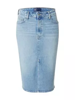 Юбка миди GAP Skirt, синий деним
