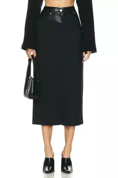 Юбка миди Helmut Lang Garter, черный