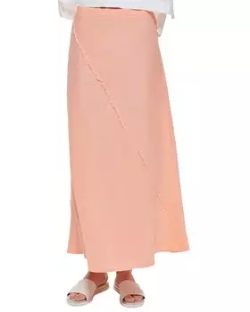 Юбка миди из льна DKNY, розовый
