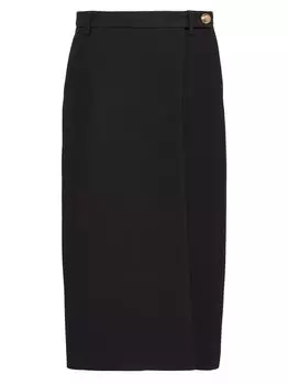 Юбка миди из трикотина Prada, черный