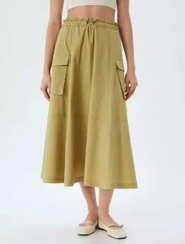 Юбка миди Koton Skirt, цвет apple