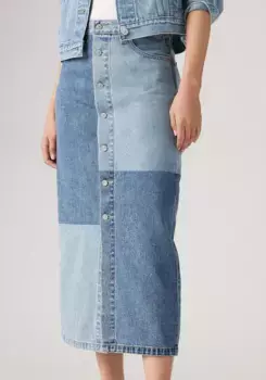 Юбка миди Levi's "BUTTON MIDI SKIRT PAT", с планкой на пуговицах, цвет Clean Craft Skirt