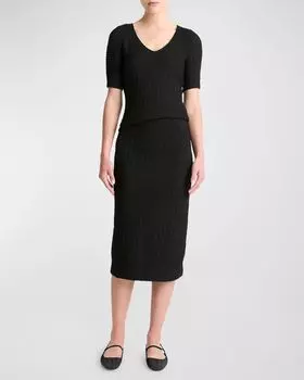 Юбка миди со сборками Vince, цвет Black