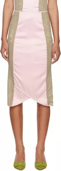 Юбка миди SSENSE Exclusive Pink & Taupe Teddy Poster Girl