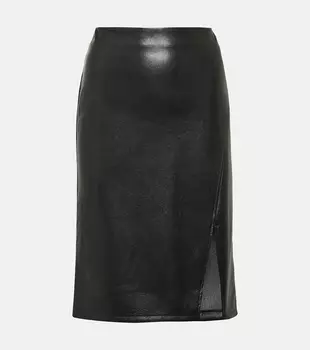 Юбка миди taashi из искусственной кожи Diane Von Furstenberg, черный