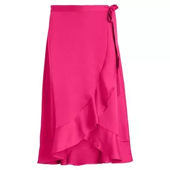 Юбка миди Vila Ellette Wrap High Waist, розовый