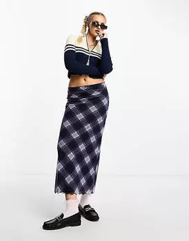 Юбка миди в клетку ASOS DESIGN