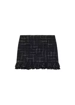 Юбка мини MANGO Skirt Dupla, черный