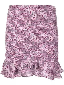 Юбка мини Milendi со сборками ISABEL MARANT, фиолетовый