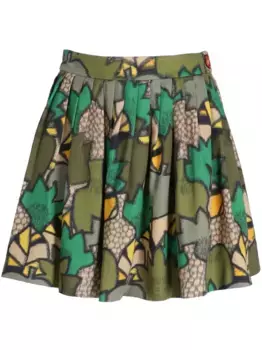 Юбка мини с камуфляжным принтом KENZO, зеленый