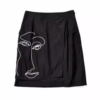 Юбка Moschino, Abstract Faces Wrap Skirt