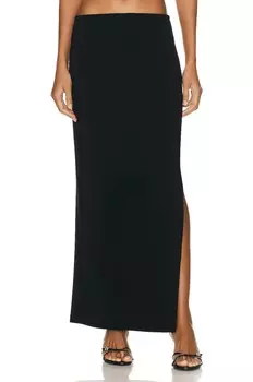 Юбка Norma Kamali Side Slit Long, черный