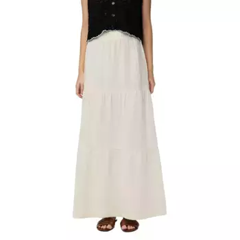 Юбка Pieces Sikka long skirt, бежевый