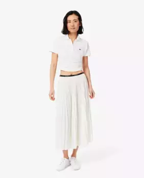 Юбка плиссе с эластичной талией Lacoste, белый