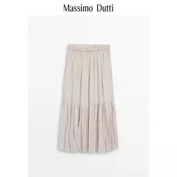 Юбка плиссированная Massimo Dutti, белый
