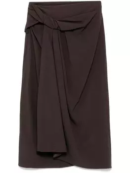 Юбка с драпировкой Bally, коричневый