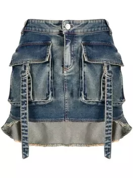 Юбка с оборками Blumarine, синий
