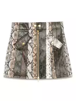 Юбка с тиснением под кожу змеи Cynthia Rowley, зеленый