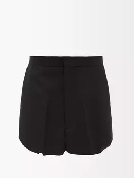 Юбка-смокинг с необработанными краями из смесовой шерсти Balenciaga, черный