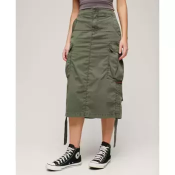 Юбка Superdry Cargo Midi, зеленый