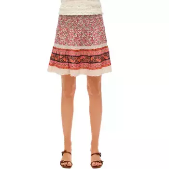 Юбка Superdry Patchwork short skirt, белый