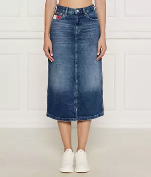 Юбка Tommy Jeans миди джинсовая, синий