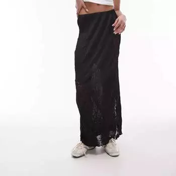 Юбка Topshop Plisse Lace Mix, черный