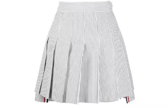 Юбка в полоску Rwb со складками THOM BROWNE, серый