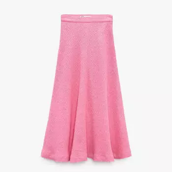 Юбка Zara Long Textured, линялый розовый
