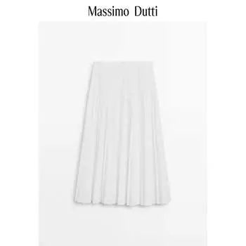 Юбка женская Massimo Dutti 2024 пустынная, белый
