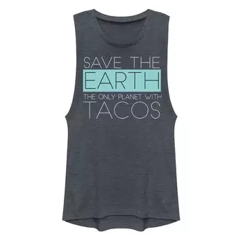 Юниоры спасают Землю - единственная планета с футболкой для мышц Tacos