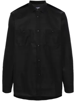 Junya Watanabe MAN рубашка с косым воротником, черный