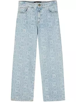 Just Cavalli прямые джинсы с жаккардовым узором, синий