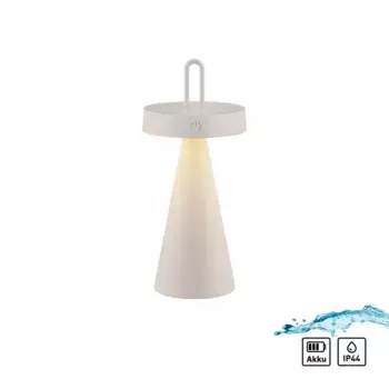 JUST LIGHT Настольная лампа "ALWA", 1 лампочка, источник света Светодиодный модуль | Прочно встроенный светодиод, индикатор батареи 12,80 см, Высота: 28,9 см, цвет Greige