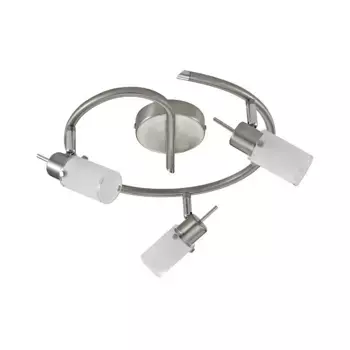 JUST LIGHT Потолочный светильник "MAX LED", 3 лампочки, лампа GU10 | Сменный светодиод, светодиод Высота: 17 см, цвет edelstahlfarben