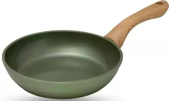 JUST VEGAN Сковорода "CeraVegan", алюминий, (1 шт.), растительное керамическое покрытие, индукция 28 см + высота 5 см, темно-зеленый