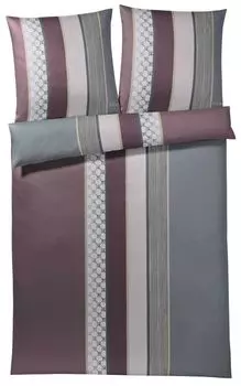 ЙУУП! Сатиновое постельное белье Mako Cornflower Stripe 4069, глубокий винный, 155х200+40х80 см Joop