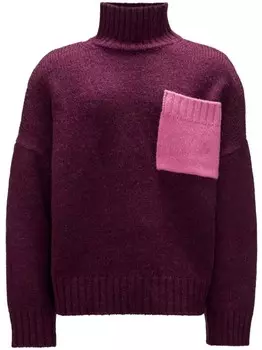 JW Anderson джемпер с приспущенными плечами и высоким воротником, фиолетовый