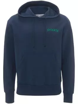 JW Anderson худи Prickly с надписью, синий