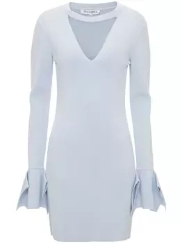 JW Anderson платье мини с оборками и вырезами, синий