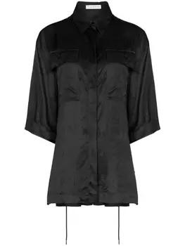 JW Anderson рубашка с кулиской и логотипом, черный