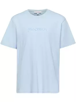 JW Anderson рубашка с вышитым логотипом, синий