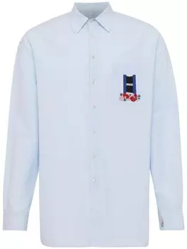 JW Anderson рубашка с вышивкой, синий
