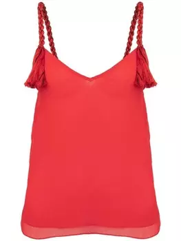 JW Anderson топ с V-образным вырезом и кисточками, красный