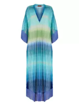Кафтан с бахромой Missoni, синий