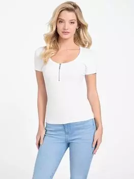 Kaila Zip Топ Guess Factory, цвет pure white