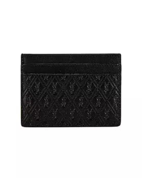 Кардхолдер с монограммой Saint Laurent, черный